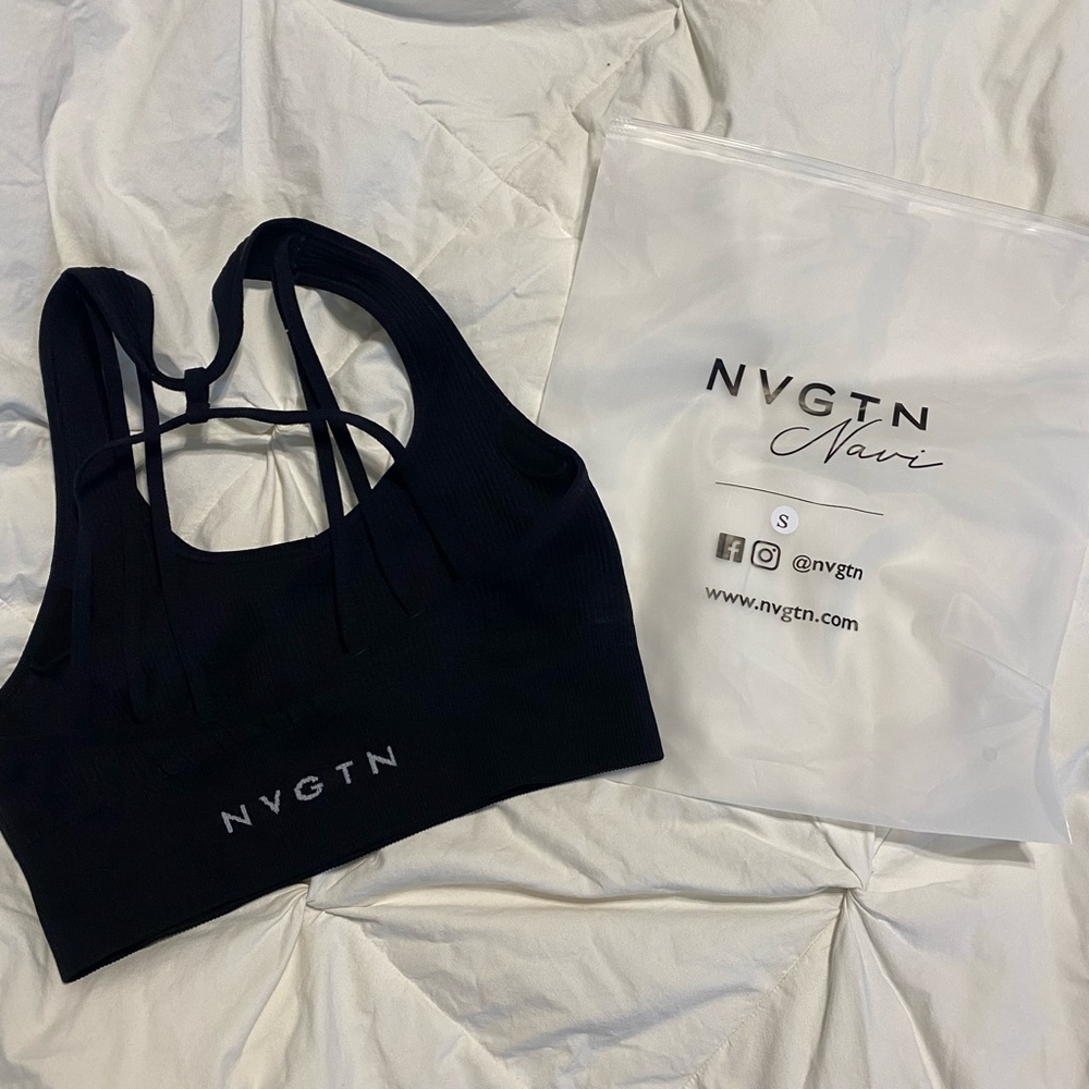 NVGTN Black Galaxy Ribbed Seamless Bra